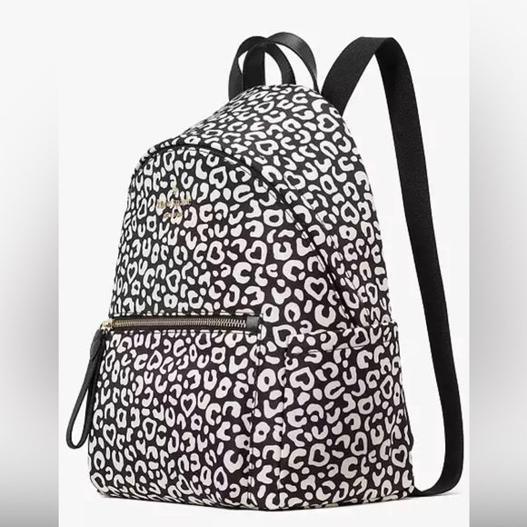 SOLD……..Kate Spade Chelsea Leopard Heart Medium Backpack Bag - Picture 3 of 8
